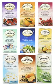 ทไวนิงส์ ้ชาสมุนไพร 2 กรัม (กล่อง20ซอง) Twinings Herbal Tea Honeybush, Mandarin &amp; Orange / Nightly Calm™ / Assorted Herbal Teas / Pomegranate &amp; Raspberry tea / Wild Berries /  Lemon &amp; Ginge Orange Cinnamon Spic