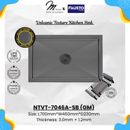 Fausto Volcanic Texture Single Bowl Kitchen Sink-NTVT-7046A-SB (GM)