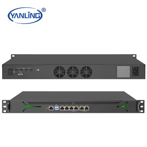 Yanling 1U Rack Firewall Router 4 SFP+ Expandable 6Lan Network Server Core 12th Gen Processor High-E