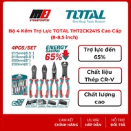 Set of 4 High Quality TOTAL THT2CK241S Power Nippers (8-8.5 inches) Save 65% Force, Anti-Rust CR-V M