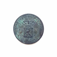 Uang Koin Kuno Nederlandsch Indie 2.5 Cent 1857