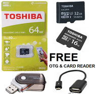 Memory Card MicroSDHC TOSHIBA FREE CARD READER + OTG kartu memori hp murah oppo vivo xiomi Samsung M