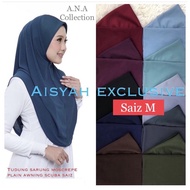 [M] TUDUNG SARUNG MOSSCREPE AISYAH EXCLUSIVE