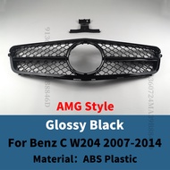 GT AMG สไตล์เพชรด้านหน้า Racing Hood Grill ปรับแต่งอุปกรณ์เสริมตาข่ายสำหรับ Mercedes W204 Benz C Cla