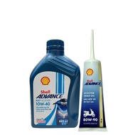 Shell Advance AX7 Scooter 10W-40 800ML Premium Motorcycle Lubricant + Genuine Shell 120ML