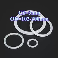 O-ring Gasket CS3mm*OD102-300mm O-ring White Silicone Seal Ring Food Grade Seal Waterproof Rubber Ri