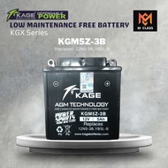KAGE MOTORCYCLE BATTERY KGM5Z-3B FOR MIO SPORTY; ROUSER135, Replacement to 12N5-3B, YB5L-B