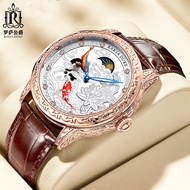 Duke tiktok, Rosa, lucky man, male, mechanical watch, man's mechanical watch, automatic leather watc