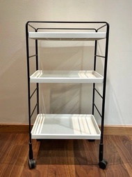 IKEA Stylish Utility Shelves in matt coated metal flame with white plastic trays/ shelves 宜家傢俬實用置物架啞