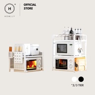 Homlly 2/3 Tier Expandable Height Width Adjustable Microwave Oven Kitchen Counter Storage Rack Shelf