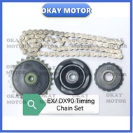 Timing Chain Set small big roller oil pump Demak EX90 / DX90 gear getah roller besar rantai kecil ti