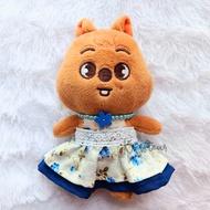 [Plushie Doll] Floral Dress - for 15 cm Kpop Doll Skzoo (navy)