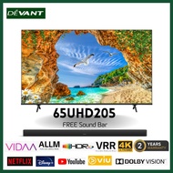 DEVANT 65UHD205 65 inch Ultra HD (UHD) 4K Smart TV -Netflix, Youtube with FREE Bracket FREE SOUNDBAR