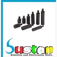 SPACER NYLON MALE FEMALE BLACK PLASTIC M3X8+6MM HIGH 8MM SPACER 0.8CM