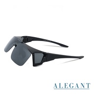 ALEGANT多功能可掀月影黑偏光墨鏡 MIT 掀蓋式 外掛式 上掀 全罩式 車用UV400太陽眼鏡 戶外休閒套鏡