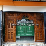gebyok ukir Jepara lebar 4 meter tanpa pintu berkualitas