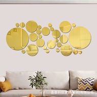 30pcs 3D Mirror Wall Sticker Acrylic Round Mirror Stickers DIY TV Background Bathroom Sticker