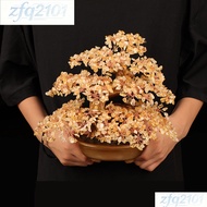 Natural Yellow Crystal Money Tree Wealth-Attracting Ornament Craft Housewarming New Home Business Pr