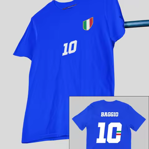 italy football jersey 100%cotton Men's Baggio Commemorative jerseys shirt Summer fashion oversized u