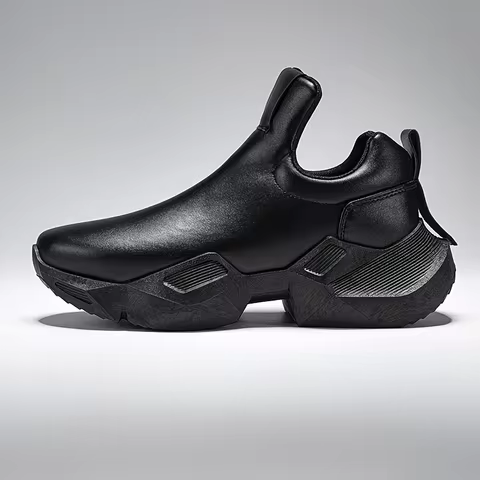 Men's Slip On Chunky Sneakers All Black Comfortable Walking Shoes for Men Daily Commute Streetwear