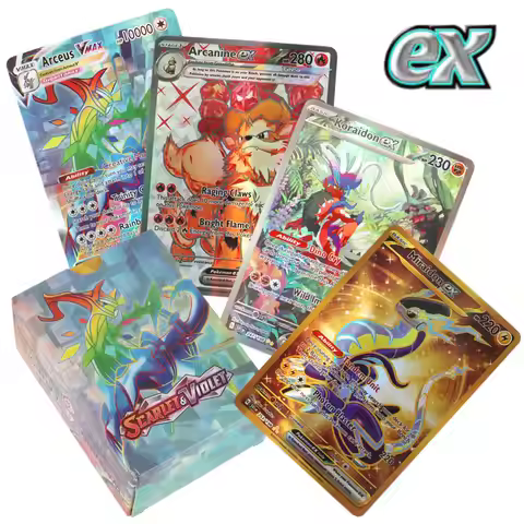English Pokemon Cards Scarlet Violet Vmax New EX mega GX TAG TEAM Pokemon trading card Kids Gift