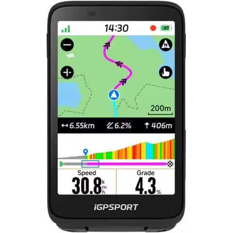 BiNavi Bike Computer, 3.5‘’ Touch Screen Map Navigation Music Control Climb Tips, Wireless GPS Cycli