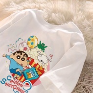 【220G 100%Cotton】SISI Cute Crayon Shin-chan Hoodie Unisex Harajuku Sweater Oversize Sweatshirt