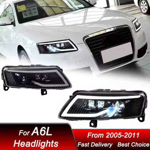 Hot Car Led Headlights For Audi A6 A6L C6 02+11 new style full LED DRL Headlamp Assembly Upgrade Pro
