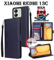 XIAOMI REDMI 13C FLIP CASE - LEATHER CASE FLIP UNTUK XIAOMI REDMI 13C / FLIP WALLET KULIT UNTUK XIAO