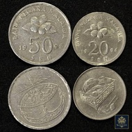 【VA】Malaysia 50/20 Sen Bunga Raya Coin 2nd Series 1994 1995 Key Date KM-53 52