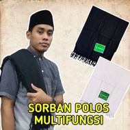 Men's turban, plain white, black, multifunctional, the latest plain black turban for santri men