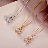 kalung Mewah Perempuan Bahan Titanium Liontin Cery Diamond