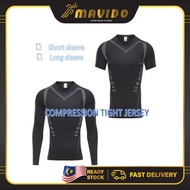 MAVIDO Men Compression Shirt Cool Dry Long and Short Sleeve Top Sport Fitness Layer Baju Lengan Panj
