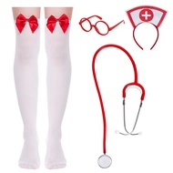 Nurse Costume Halloween Women Nurse Costume Accessories Red Nurse Hat Headband Costume Nurse Cosplay
