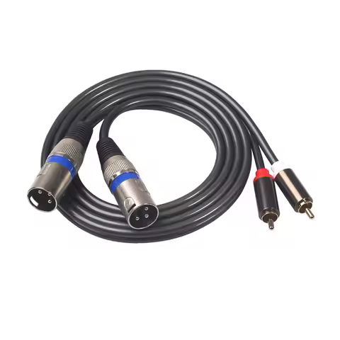 Dual XLR Male To Dual RCA Male Audio Cable 1.5m/4.9ft Audio Connection Cable for Microphone Mixer He