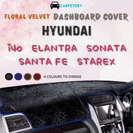 Hyundai i40 Elantra MD Santa Fe Sonata YF LF Starex H1 Floral Velvet Dashboard Cover