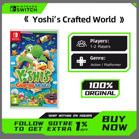 Nintendo Switch Games Deals- Yoshi’s Crafted World - 100% Original Cartridge Physical Card support T