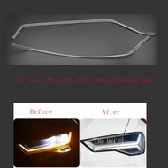 For Audi A6L C7 PA C7.5 2016-2018 LED DRL Car Headlight Light Guide Plate Daytime Running Light Tube