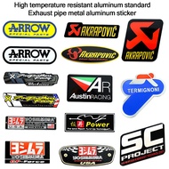 [Competitive Price] Motorcycle Car Akrapovic Real Aluminium Heat-resistant Exhaust Pipes Sticker Label AR SC SHOWA Sticker Decal YUSHIMURA ARROW