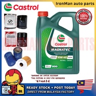 Castrol Magnatec 10W40 A3/B4 Semi Synthetic Engine Oil (4L) 10W-40 Minyak Hitam With Oil Filter