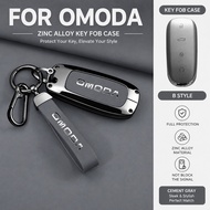 Durable Zinc Alloy Genuine Nappa Buttons Leather Car Key Case Fob Shell Holder Cover Keychain Fashio