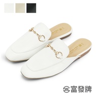 [Fufa Brand] Low-Key Metal Round Buckle Mules Lazy Shoes Mules Women's Sandals Slippers Half Slippers Fufa Brand Women's Shoes Fufa Low-Heeled Shoes Mules Slippers Mules Large Size