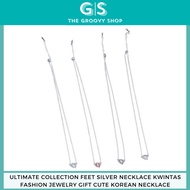 Ultimate Collection Feet Silver Necklace Kwintas Fashion Jewelry Gift Cute Korean Necklace