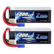 Zeee 6S Lipo Battery 6000mAh 22.2V 100C with EC5 Connector Soft Pack RC Battery for RC Car Truck RC 