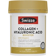 Swisse Beauty Collagen + Hyaluronic Acid Booster 80 Tablets คอลลาเจน+ไฮยาลูโรนิก เพิ่มความยืดหยุ่น ผ