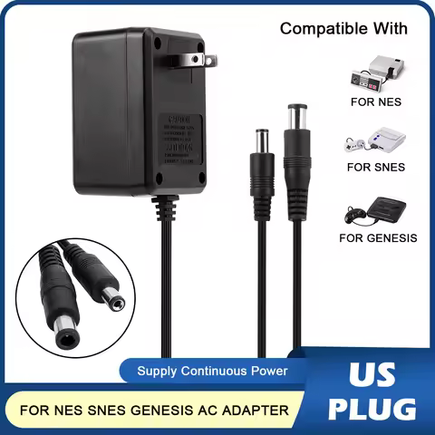 NEW US Plug Wall Travel Home Charge 9V -850mA AC Adapter Charger For NES SNES GENESIS Game Console P