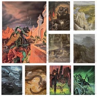Tolkien Classic Magical Novel The Hobbit Illustration Poster Vintage Prints Canvas Painting Wall Art