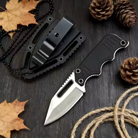 Lightweight EDC Camping Outdoor Self Defense Straight Knife Glass Fiber Nylon Handle 5Cr15MoV Steel 