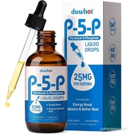 duwhot P5P Vitamin B6 25mg, Pyridoxal-5-Phosphate Activated B6 Liquid Drops for Women & Men, Energy 