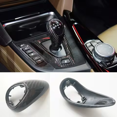 Real Carbon Fiber Gear Shift Knob Cover Replacement for BMW M2 M3 M4 M5 M6 F87 F80 F82 F83 F10 F12 F